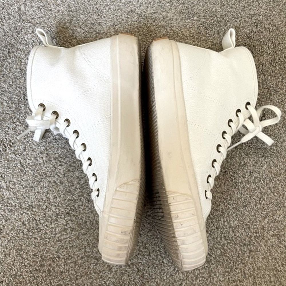 J.Crew -‎ Classic High-Top Sneakers Upper Cloth & Rubber Sole - Cream - Size 6.5 - Picture 6 of 11